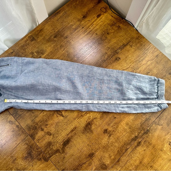 Athleta Cabo Linen Light Blue Drawstring Joggers, 12 - Picture 16 of 16